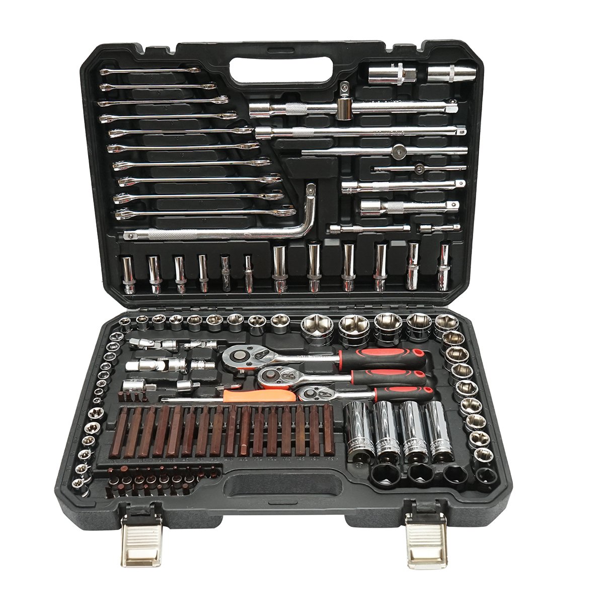 Trusa chei tubulare, hexagonale, priza adanca, chei fixe, biti, torx, hex, spline 128 piese Breckner Germany